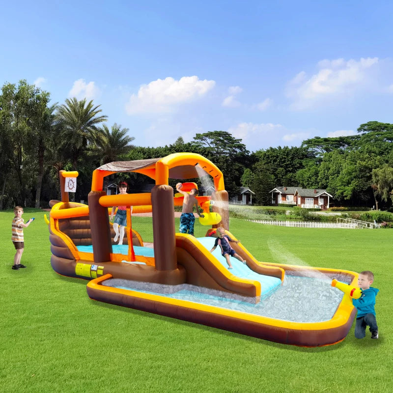 Inflatable Water Slide Trampoline Bouncing House – Outdoor Fun for Kids, 227 x 205 x 97 Inches - Premium playhouse from Lizard Vigilante - Just $294.99! Shop now at Lizard Vigilante