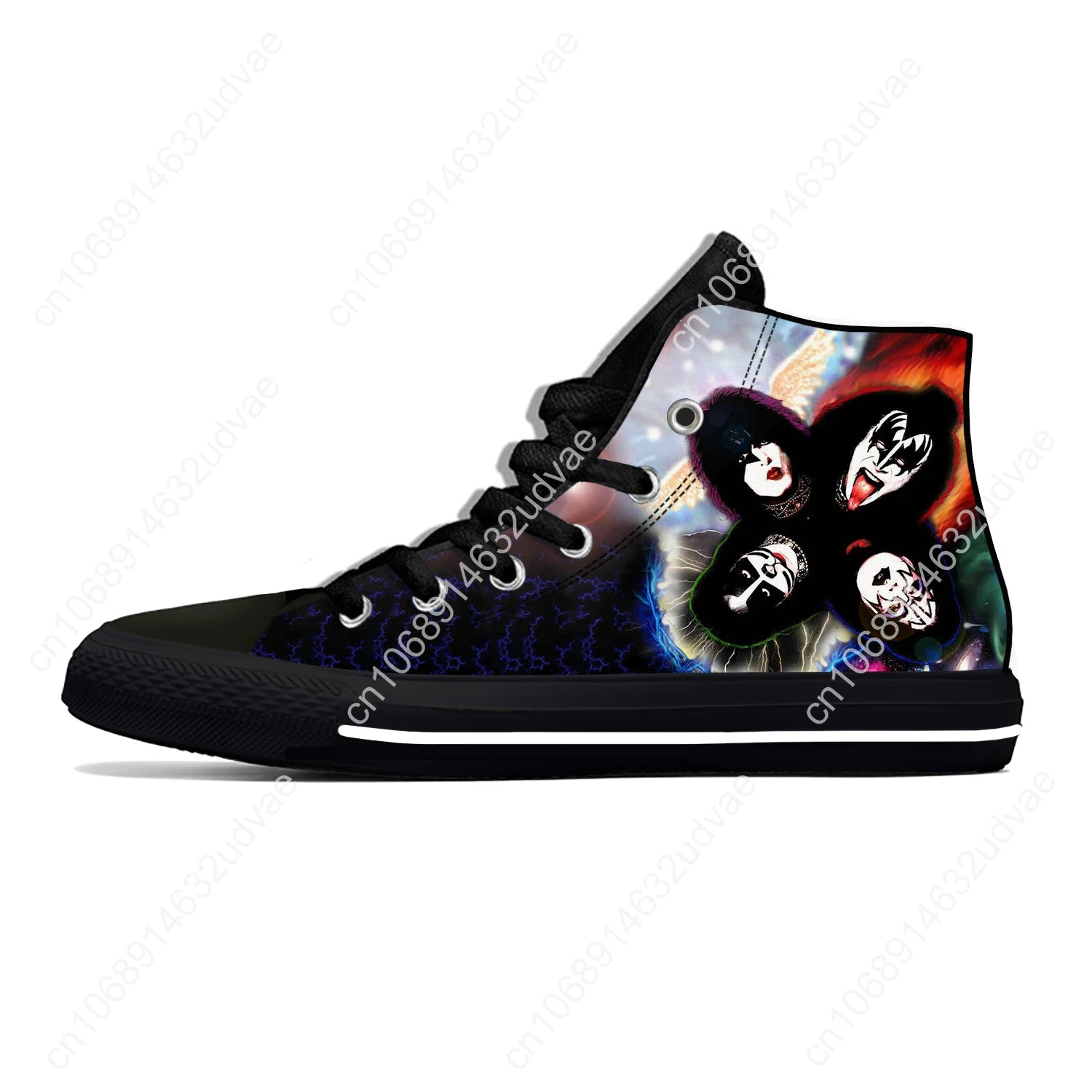 Kiss Rock Band High Top Shoes Hot Summer Heavy Metal Music Novelty Casual Latest Shoes Men Women Fashion Classic Board Sneakers - Premium t-shirt from Lizard Vigilante - Just $44.88! Shop now at Lizard Vigilante