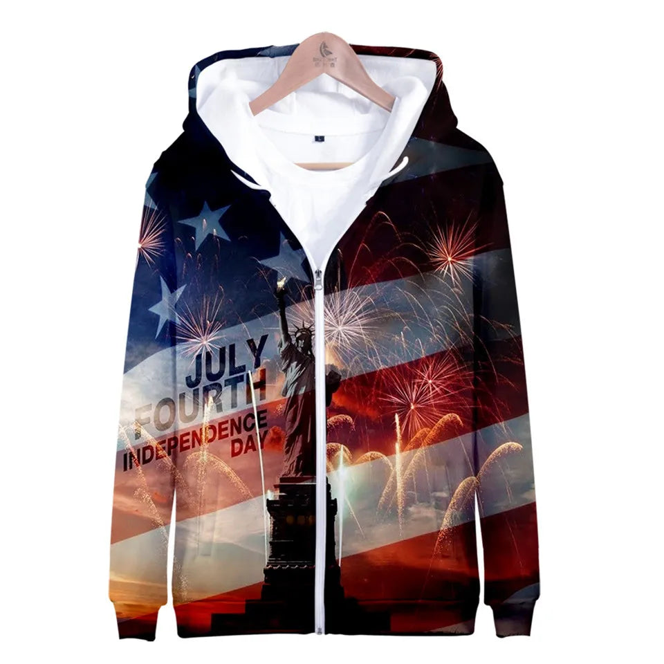 USA Flag Hoodies 3 to 14 Years Kids Hoody American Stars and Stripes Clothing Tops Boys Girls Sweatshirt Outerwear Jacket Children Clothes - Premium Long-sleeve hoodie from Lizard Vigilante - Just $39.99! Shop now at Lizard Vigilante