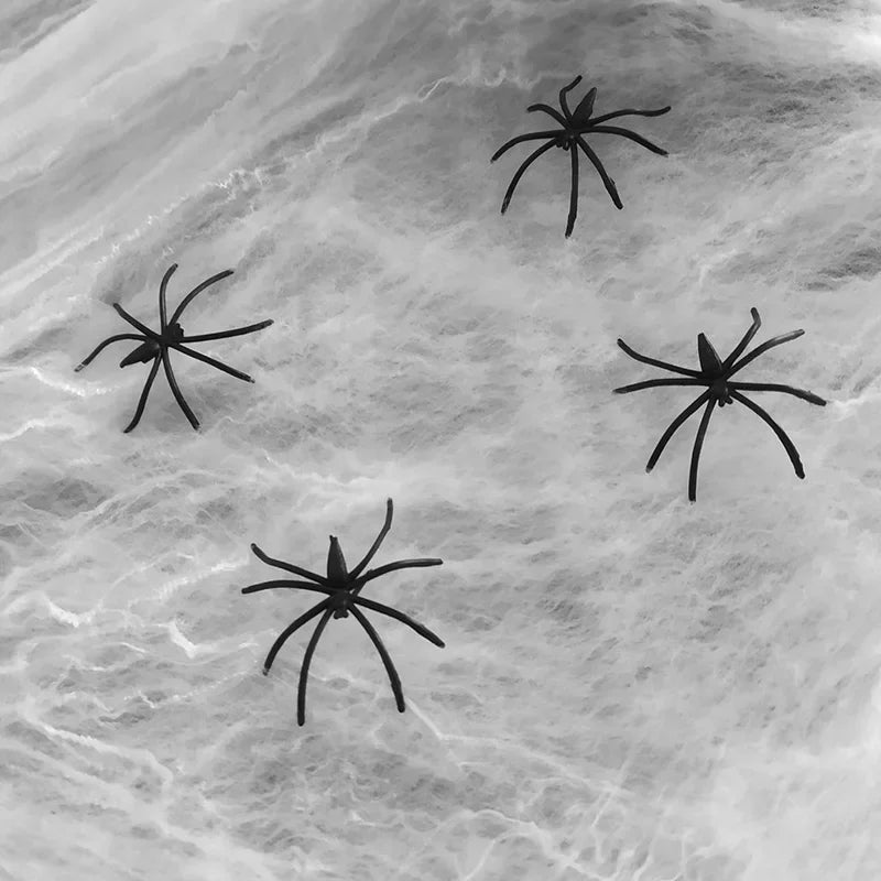 Halloween Decorations Artificial Spider Web Stretchy Cobweb Scary Party Halloween Decoration for Bar Haunted House Scene Props