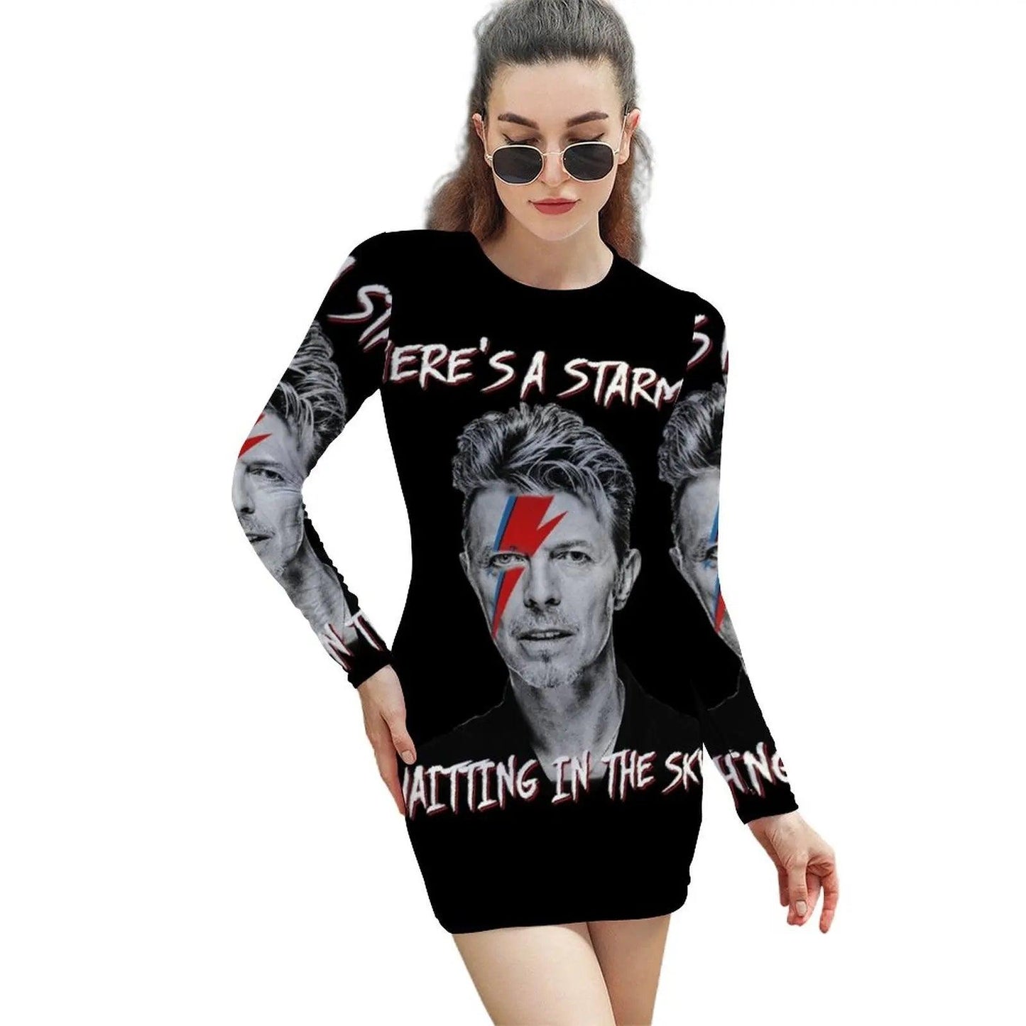 There’s A Starman Waiting In The Sky David Bowie Vintage Evening Party Dresses Midi Sexy Dress Female Sweet One Piece Korean Style - Premium dress from Lizard Vigilante - Just $28.99! Shop now at Lizard Vigilante