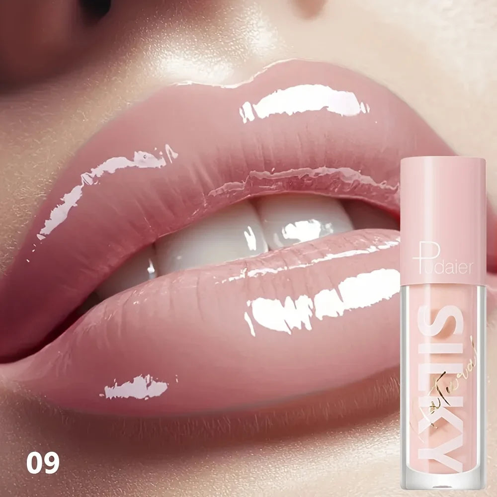 Silky Lip Gloss-Waterproof, Long-Lasting Moisturizing Liquid Lipstick with Mirror Finish, Non-Sticky, Full Shine, Fade-Resistant