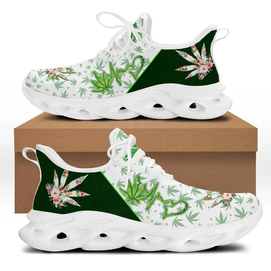 Belidome Weed Shoes Green Grass PotLeaf Print Womens Pot Leaf Running Blade Tennis Walking Sneakers Comfortable Non Slip Work Sport Athletic Shoe - Lizard Vigilante