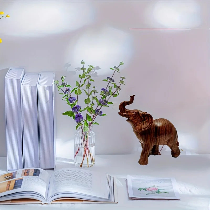 1pc Wildlife Collection Elephant Sculpture Statue - Resin Decor For Home Decoration And Desktop Decoration,Cute Ornament,