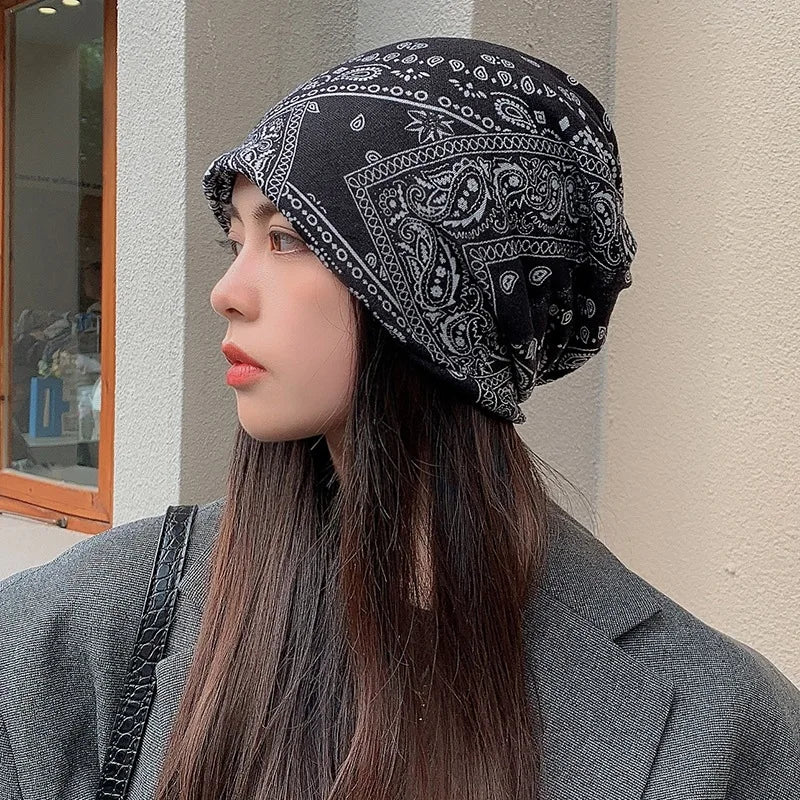Fashion Double Head Cap Bib Twist Cap Multi-Functional Printed Scarf Cover Cap Neck Cap Face Mask Headscarf Cap C081 - Premium  from Lizard Vigilante - Just $7.99! Shop now at Lizard Vigilante