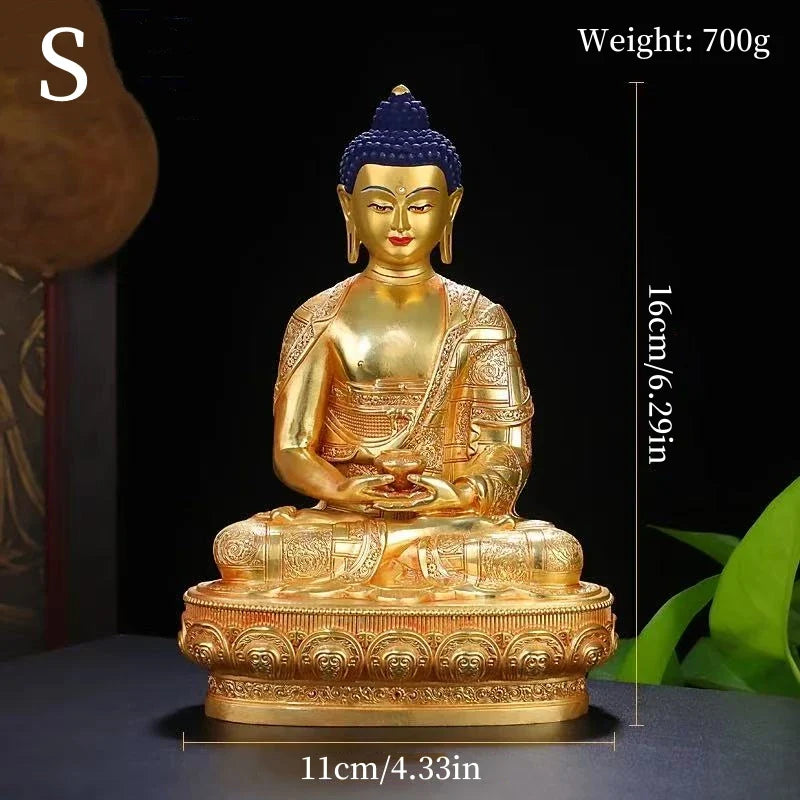 Amitabha Buddha Statue Buddhist Item,Backlight Brass Exquisite Nepal Tantric Altars Home Decorative Amitabha Buddha Figurine