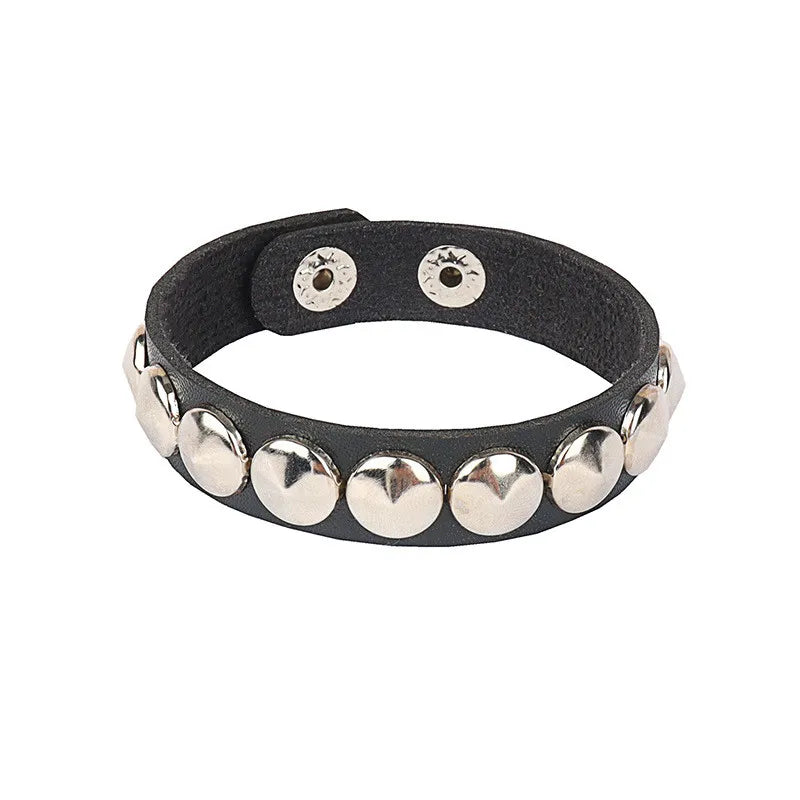 Punk Rivet Cuff Bracelet - Metal Edgy and Stylish - Premium Bracelet from Lizard Vigilante - Just $19.88! Shop now at Lizard Vigilante