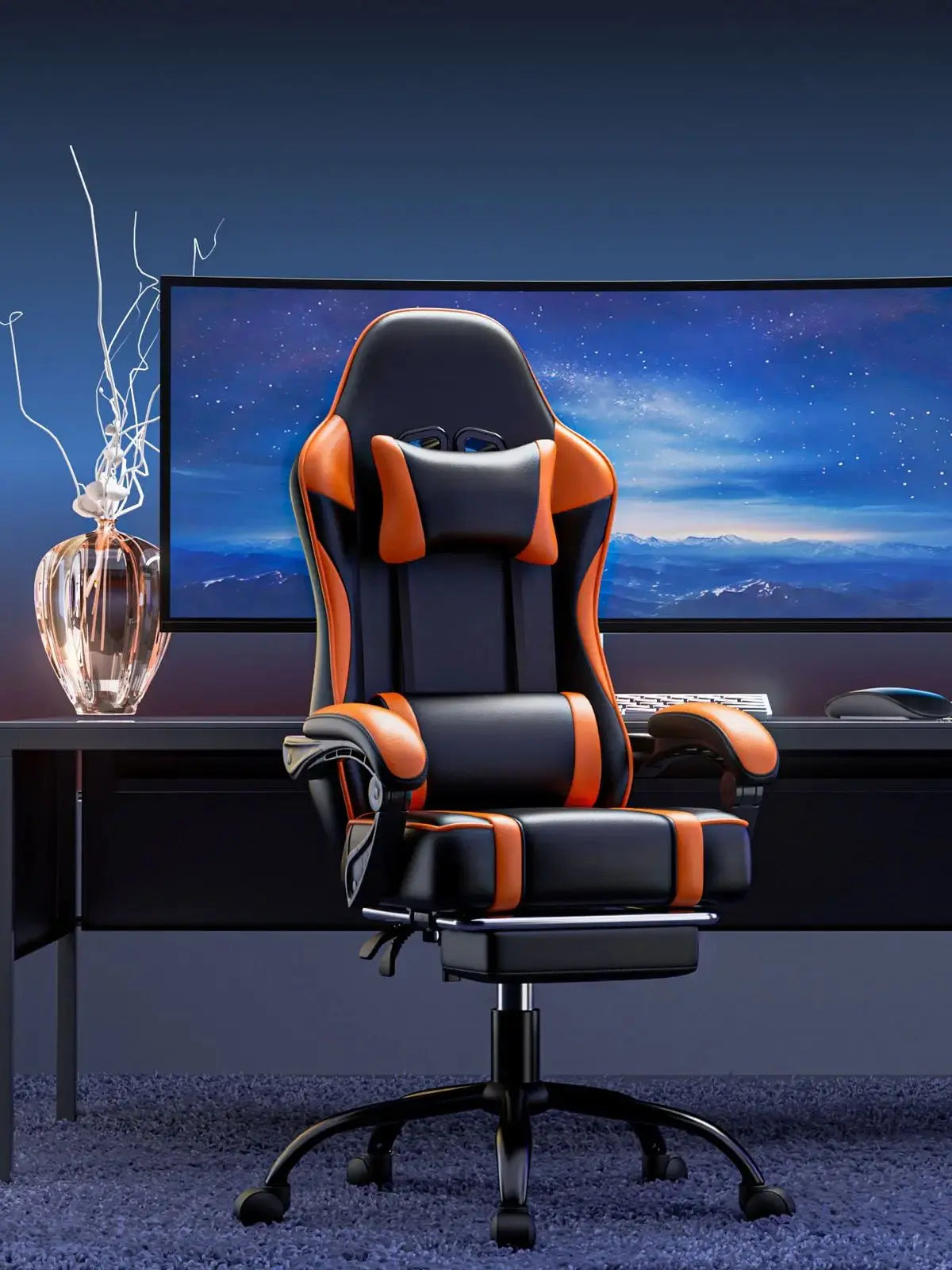 Blood Throne Gamer Chair: Leather Recline Command Station
