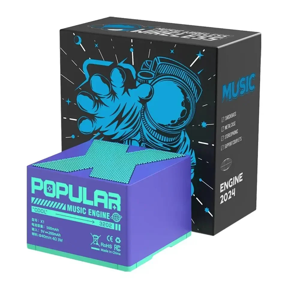 Bluetooth 5.3 Speaker Outdoor Magnetic RGB Lighting Bluetooth Speaker with RGB Color Light Multifunctional Magnetic Phone Holder