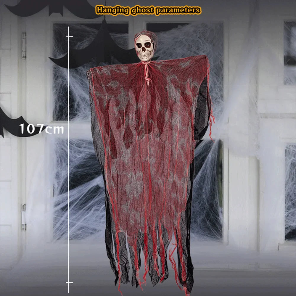 Horror Skull Ornaments Halloween Outdoor Haunted House Yard Decor Corpse Death Prop Skull Ghost Pendant Halloween Party Supplies