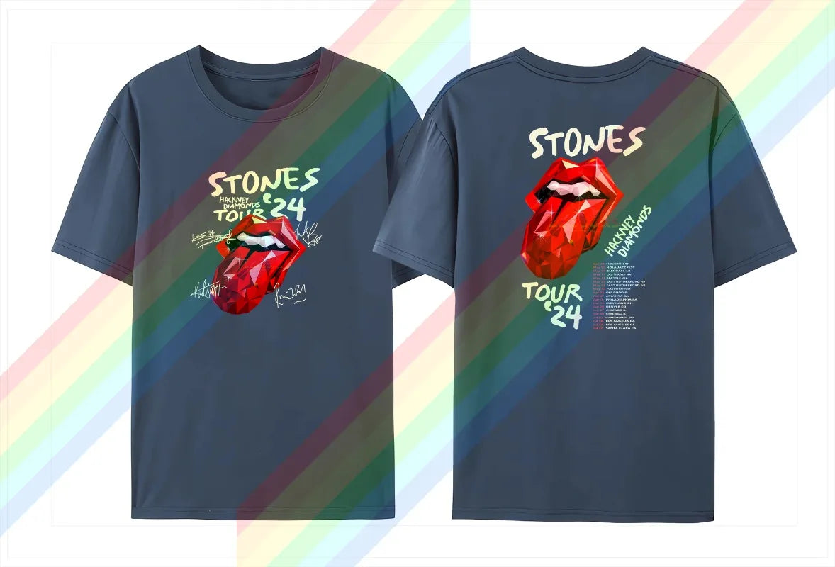 The Rolling Stones Hackney Diamonds Live Licks T-shirt Large Size Men & Women's Unisex Cotton Short Sleeve - Lizard Vigilante