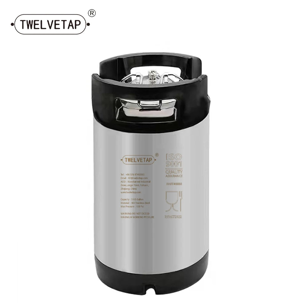 US 1.75Gal/2.5Gal/5Gal Beer Keg – Corny Keg with Rubber Handle, Ball Lock, 304 Stainless Steel – Coke Syrup, Milk, Soda Barrel - Premium keg from Lizard Vigilante - Just $100.99! Shop now at Lizard Vigilante