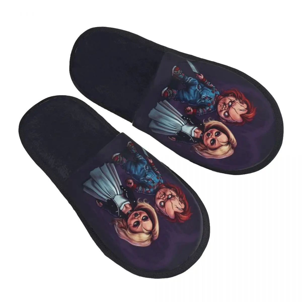 Custom Bride of Chucky Comfort Scuff Memory Foam Slippers – Women Horror Movie Child's Play Hotel House Shoes - Premium slippers from Lizard Vigilante - Just $26.66! Shop now at Lizard Vigilante