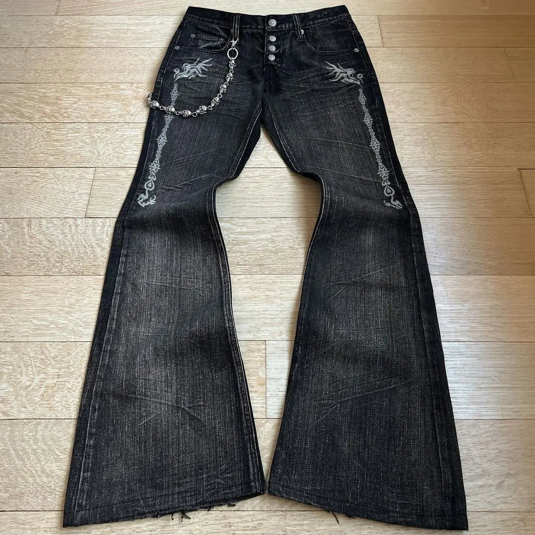 Lizard Vigilante Rock and Roll Punk Wide Leg Jeans - Premium jeans from Lizard Vigilante - Just $57.99! Shop now at Lizard Vigilante