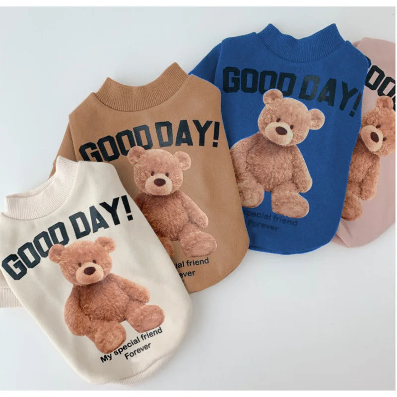 Dog Clothes Dog Costume Pet Clothes Cartoon Bear Pet Shirt  Puppy Clothes Pet Vest Pet Clothes Dog Sport Shirt XS-XXL