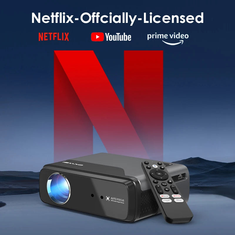 [Netflix Officially-Licensed] Smart Home Theater Projectors 4k Ultra HD for Movies Auto Focus and Keystone 1280 ANSI Projector - Premium  from Lizard Vigilante - Just $792.99! Shop now at Lizard Vigilante