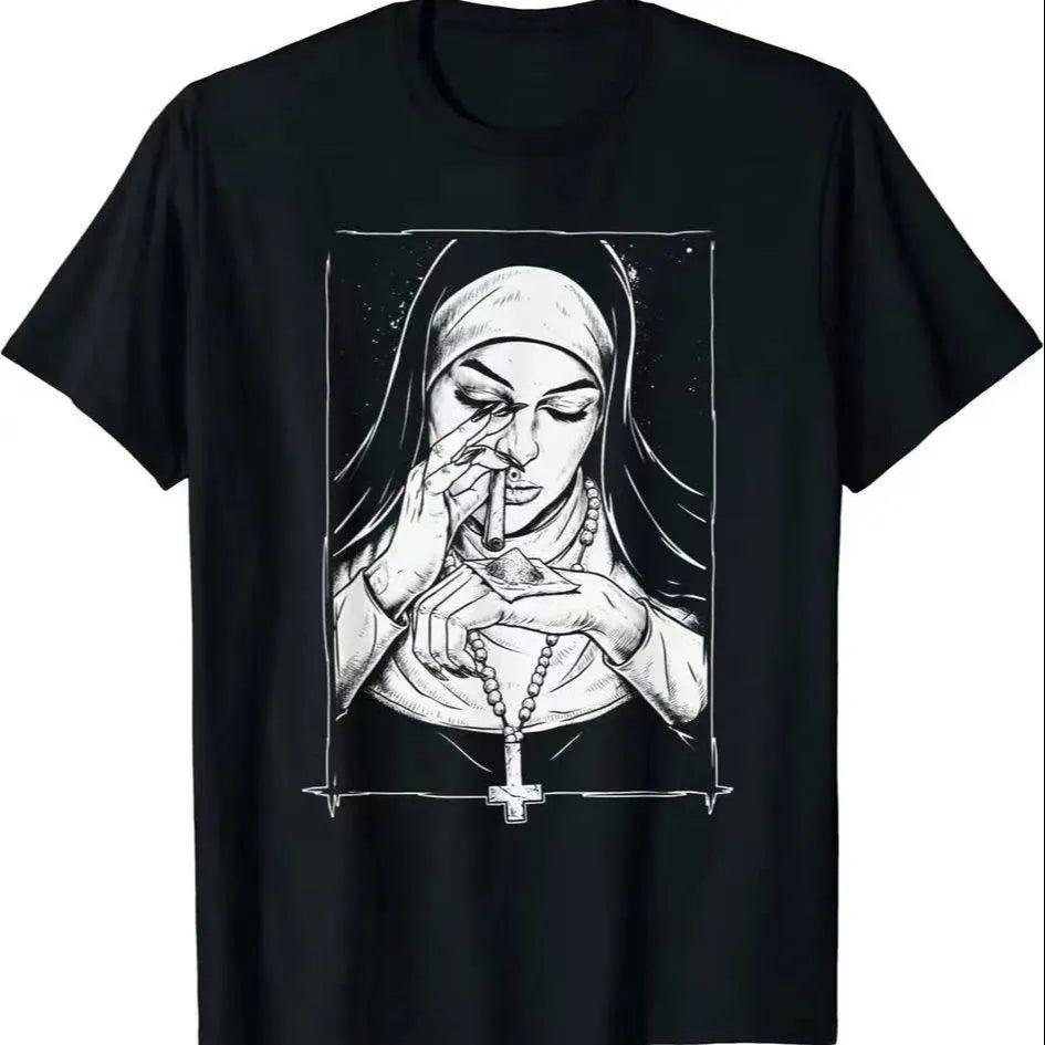 Nun Snorts T Shirt Free Harajuku Casual New Arrival Summer Men Print T Shirt Casual Male's Tops - Lizard Vigilante