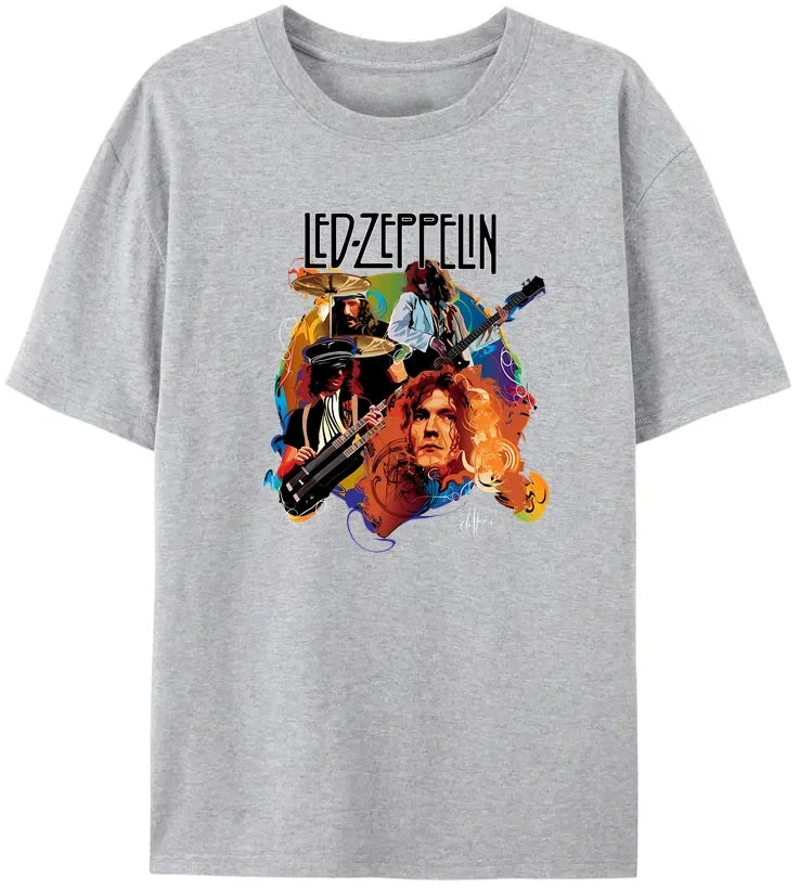 Led Zeppelin 'Of the World' Logo Black Cotton Rock Band T-Shirt | Vintage Retro Era Graphic Tee for Men & Women | Classic Rock Music Apparel - Premium T-Shirt from Lizard Vigilante - Just $32.99! Shop now at Lizard Vigilante