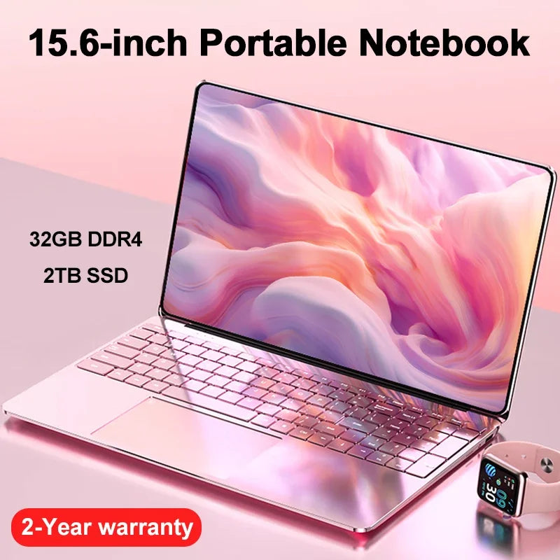 Portable 15.6" Laptop 32GB Ram DDR4 2TB SSD Windows 11 Notebook Pc Gamer Intel N5095 Office Computer with Backlit Fingerprint - Premium laptop from Lizard Vigilante - Just $512.99! Shop now at Lizard Vigilante