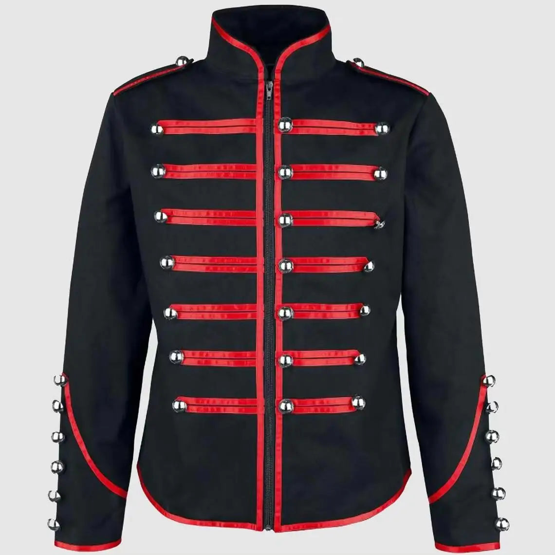 Steampunk Men’s Gothic Military Jacket – Vintage Medieval Rock Frock Coat - Premium jacket from Lizard Vigilante - Just $44.88! Shop now at Lizard Vigilante