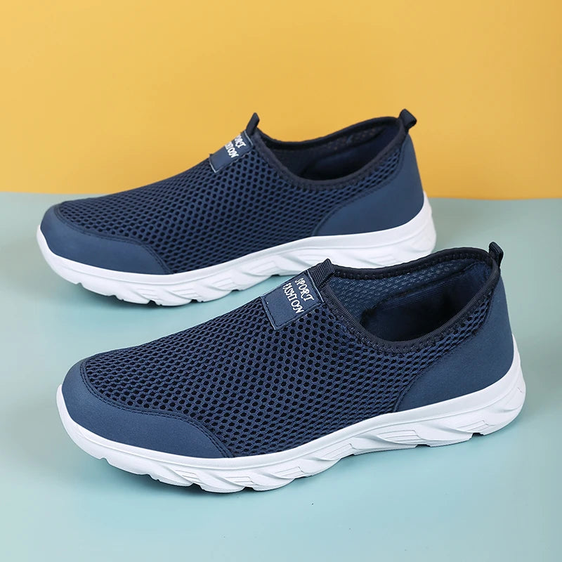 Men's Breathable Slip-On Sneakers – Classic Casual Mesh Running Shoes - Premium shoes from Lizard Vigilante - Just $28.88! Shop now at Lizard Vigilante