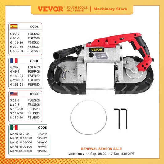 VEVOR Portable Bandsaw - 5-Inch Cutting Capacity, Cordless, Variable Speed - Premium band saw from Lizard Vigilante - Just $209.99! Shop now at Lizard Vigilante