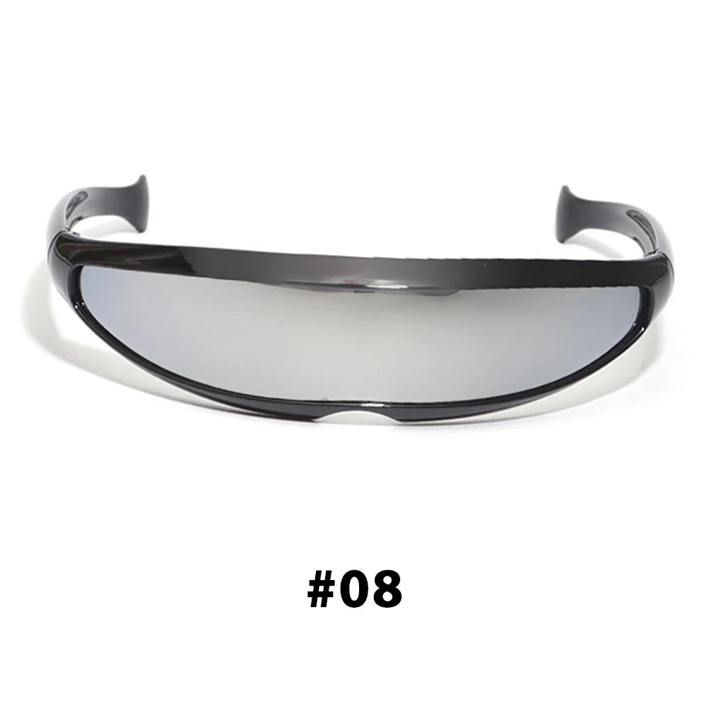 CYBERPUNK VIGILANTE: Futuristic Cyclops Laser Visor Shades – UV400, Mirrored, Sci-Fi Streetwear Eyewear - Premium shades from Lizard Vigilante - Just $8.99! Shop now at Lizard Vigilante