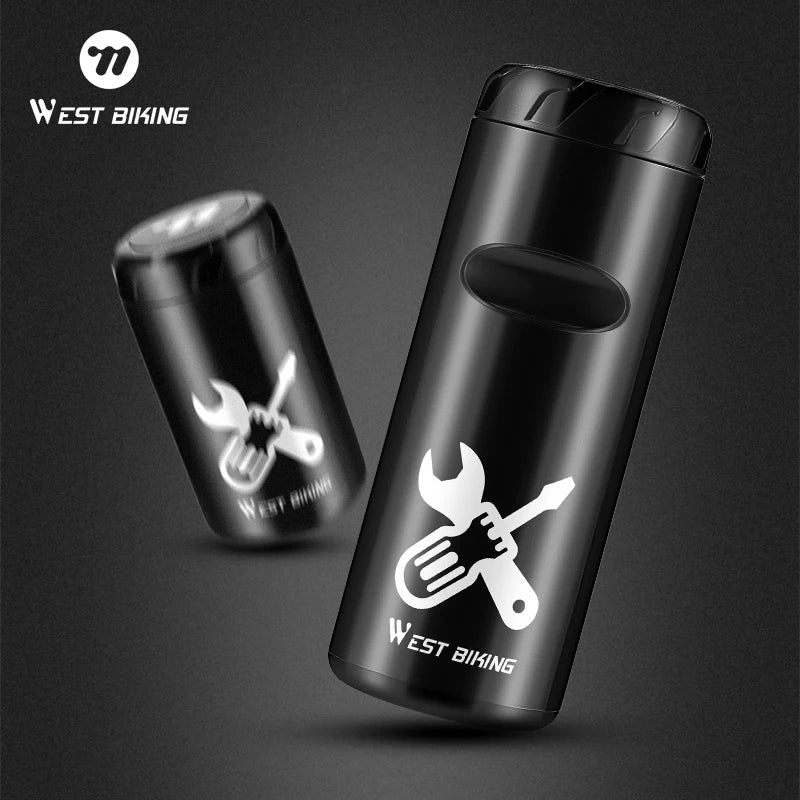 West Biking Portable Cycling Tool Bottle Pod Tire Repair Kit Storage Capsule