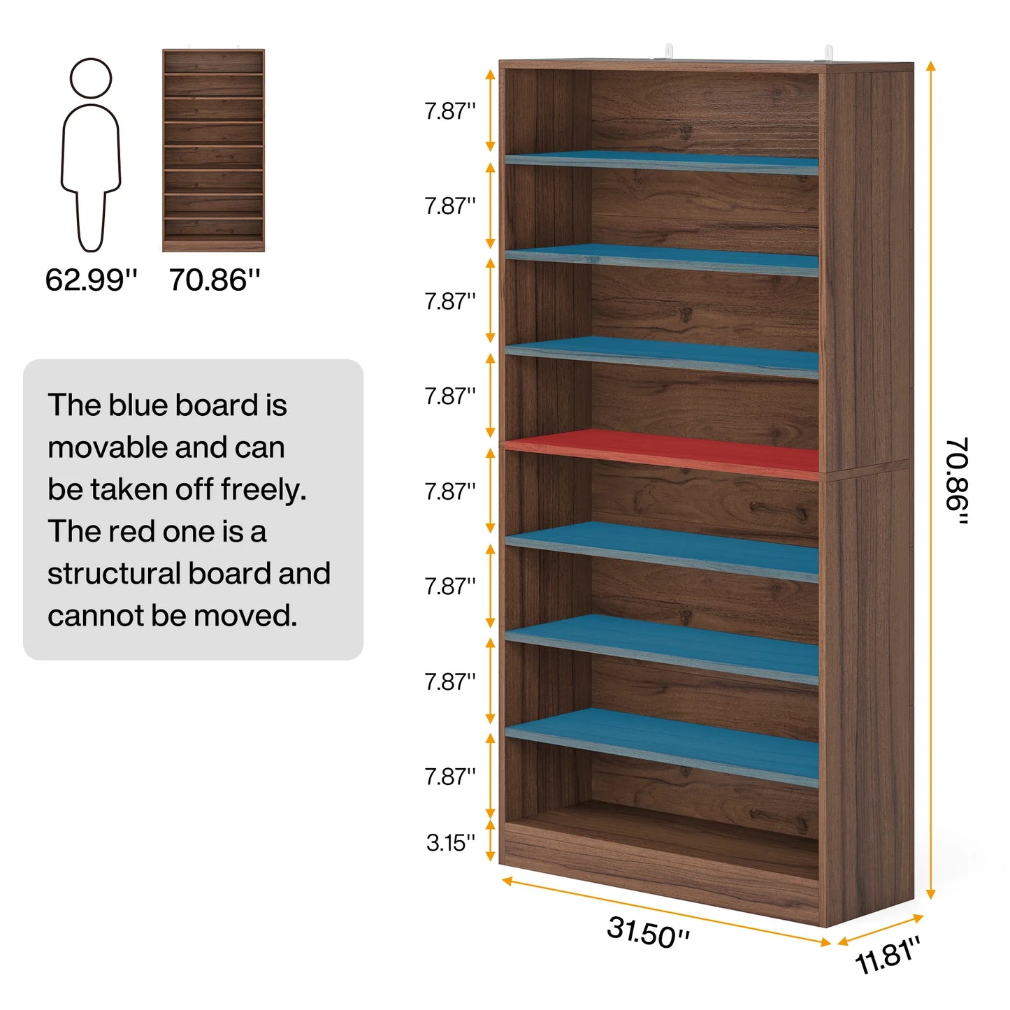 Tribesigns Tall 9-Tier Shoe Cabinet – Freestanding Wood Storage for 40-45 Pairs of Shoes, 70.8" High - Premium shoe rack from Lizard Vigilante - Just $299.99! Shop now at Lizard Vigilante