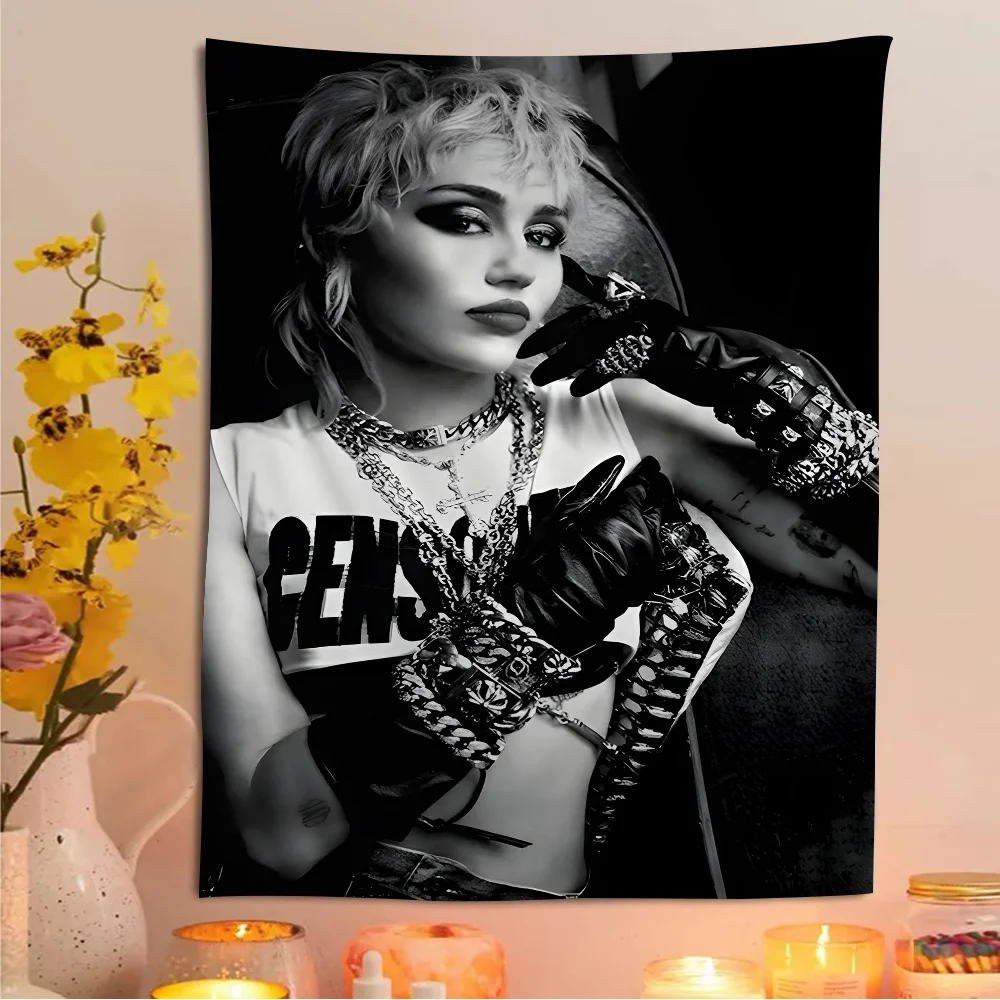 “Plastic Hearts & Power Chords” Miley Cyrus Album Wall Tapestry – Heavy Cotton Print for Rockcore Bedrooms, Hippie Hangouts & Hollywood Havoc - Premium poster from dsers - Just $34.99! Shop now at Lizard Vigilante