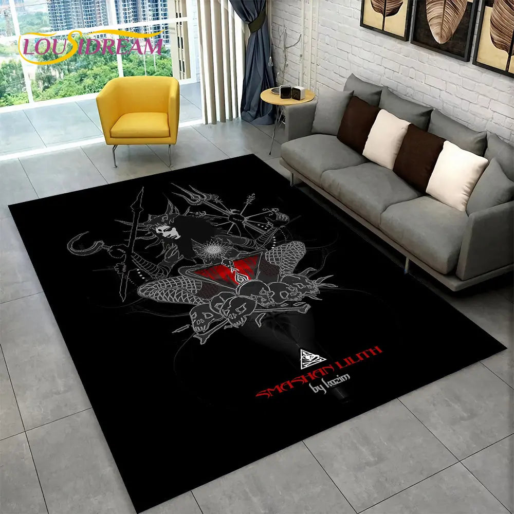 The Witchcraft Gothic Ouija Area Rug: LOUSIDREAM 3D Printed Tarot Carpet for Living Room & Bedroom