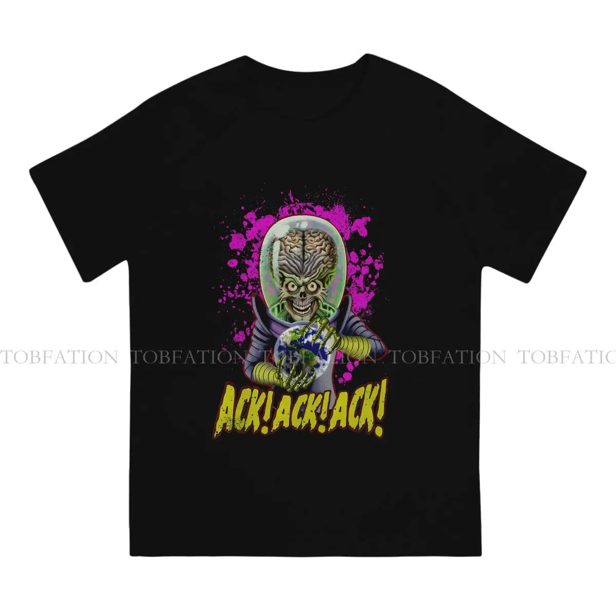 Ack Round Collar TShirt Mars Attacks Alien Sci-Fi Movies Fabric Original T Shirt Man's Clothes Individuality Fluffy - Premium  from Lizard Vigilante - Just $20.99! Shop now at Lizard Vigilante