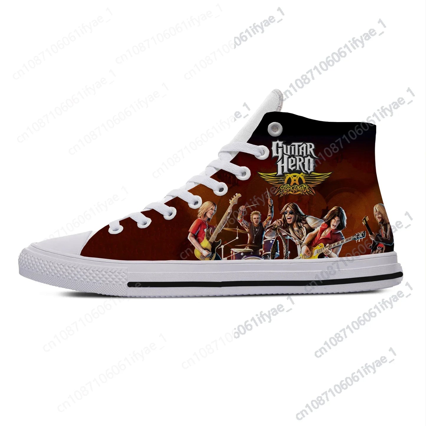 Aerosmith High Top Sneakers for Women Men Casual Rock Band Board Shoes High Quality Canvas Ankle Shoes - Premium sneakers from Lizard Vigilante - Just $42.88! Shop now at Lizard Vigilante