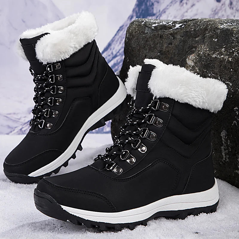 Velvet Throne High-Top Winter Snow Boots – Queen of Warmth Waterproof Hiking Kicks for Winter Wanderlust - Premium boots from Lizard Vigilante - Just $71.08! Shop now at Lizard Vigilante