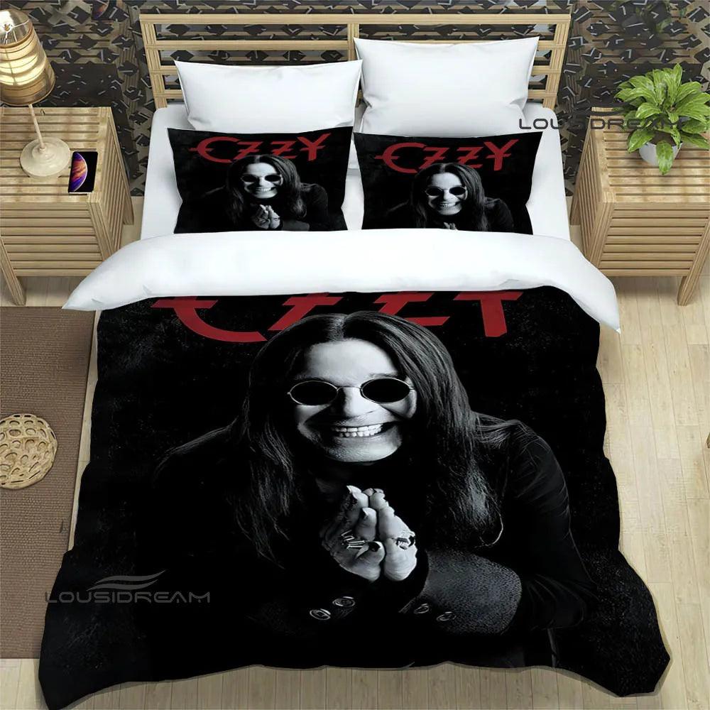 Dive into Ozzy's Dreamworld: A Retro Bedding Symphony for Headbanging Sleep - Premium bedding from Lizard Vigilante - Just $57.99! Shop now at Lizard Vigilante