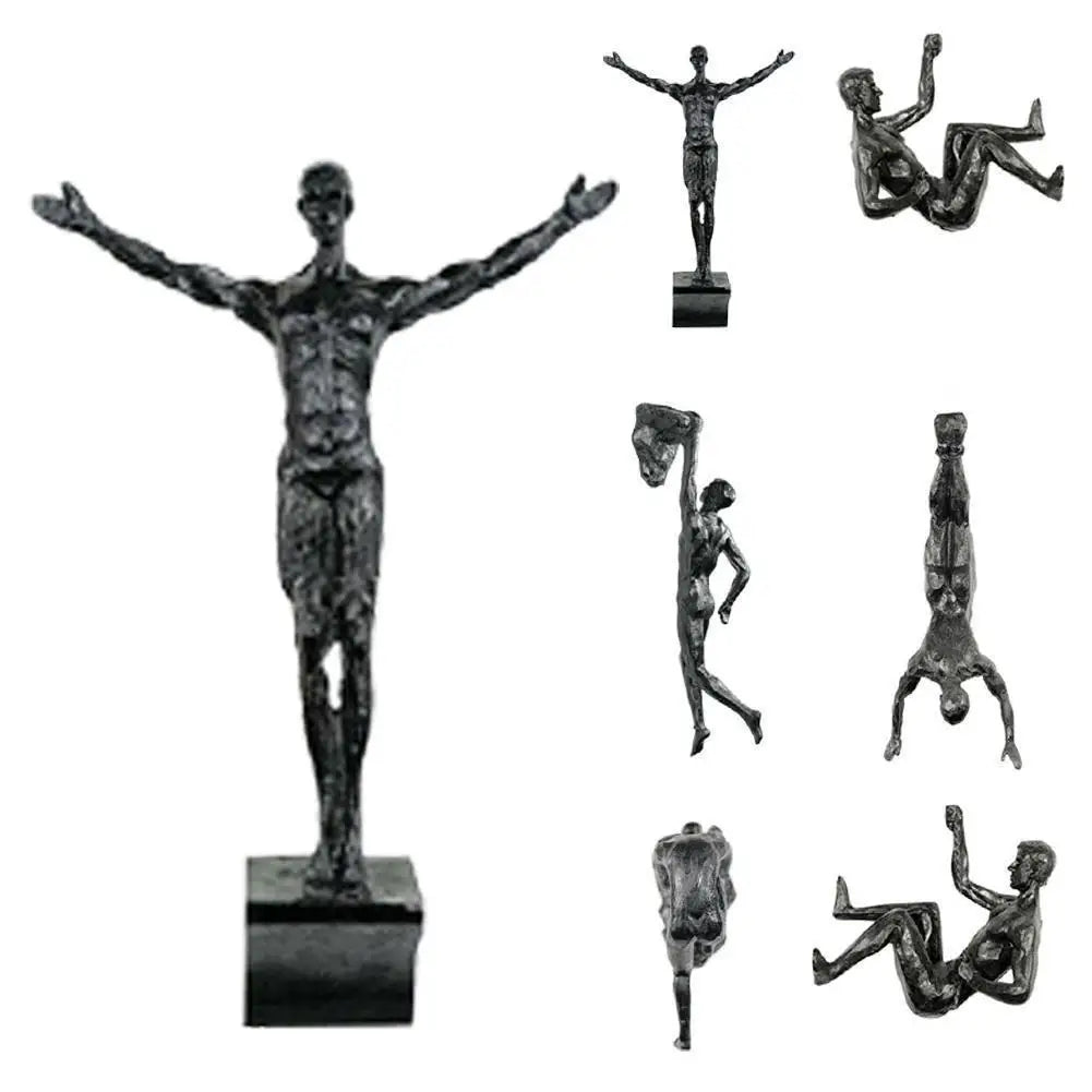 2024 Christmas Modern Simplicity Athlete Resin Sculpture Creative Climbing Man Wall Sculptures Hand-Finished For Wall Art Statue