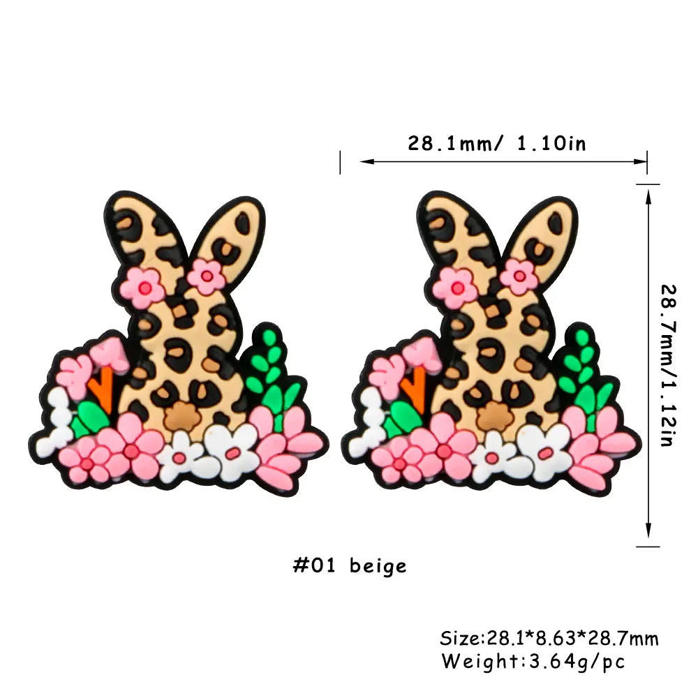 Kovict 5/10Pcs New Focal Silicone Beads Easter Series Bead For Jewelry Making DIY  KeyChain Bracelet Necklace Pen Accessories