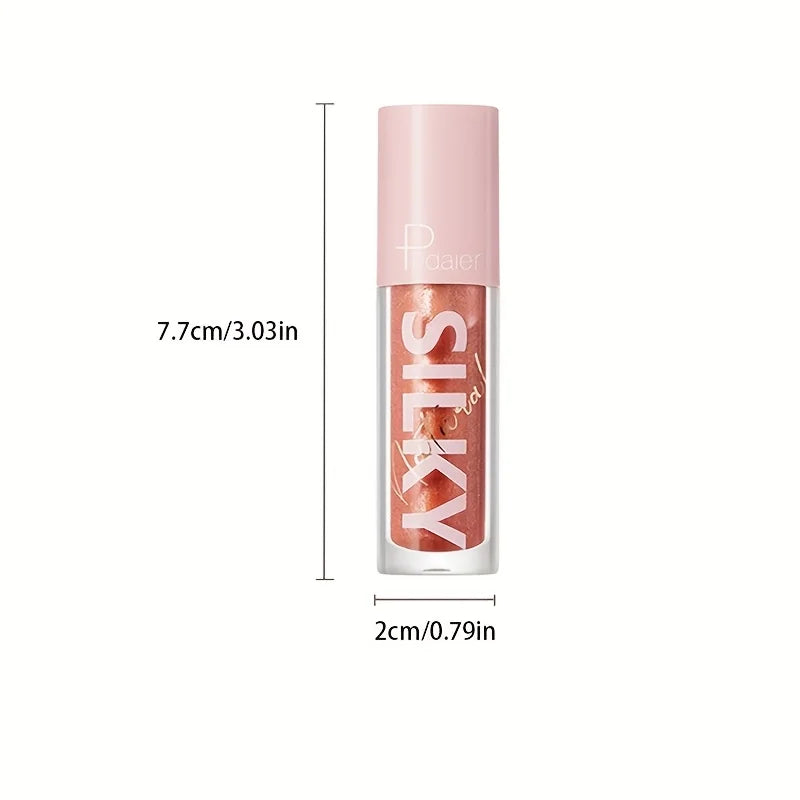Silky Lip Gloss-Waterproof, Long-Lasting Moisturizing Liquid Lipstick with Mirror Finish, Non-Sticky, Full Shine, Fade-Resistant