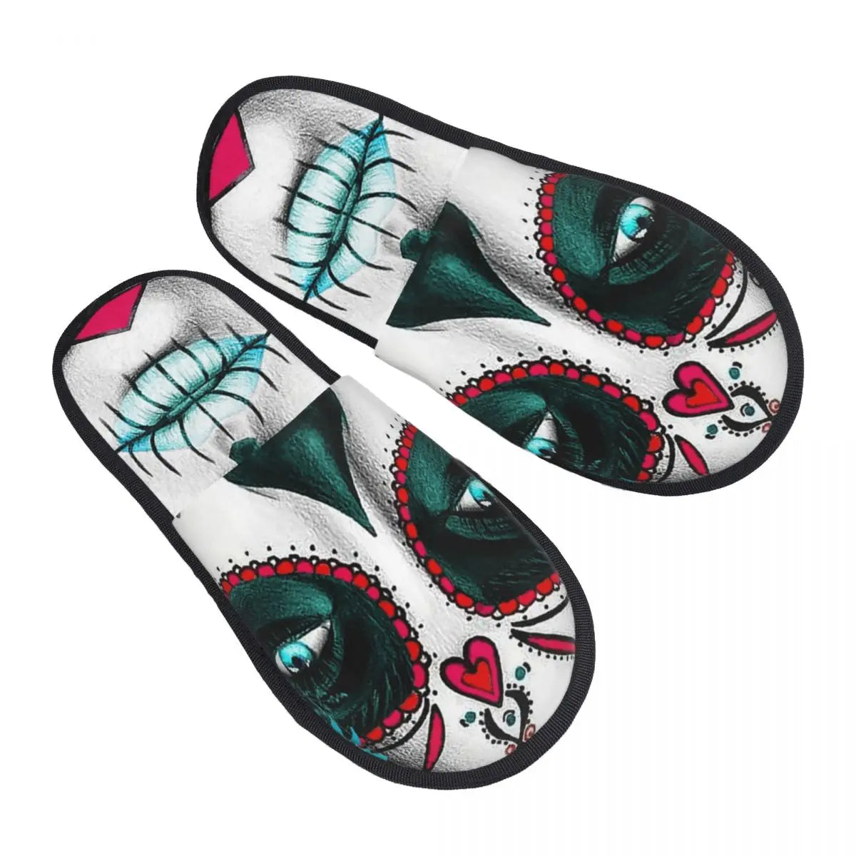 Rockabilly Skull Retro Classic Rock and Roll Slippers - Premium slippers from Lizard Vigilante - Just $23.88! Shop now at Lizard Vigilante