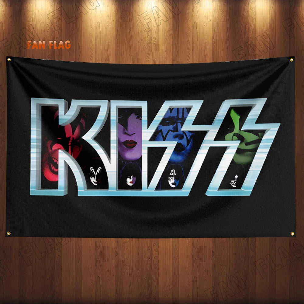 Kiss Heavy Rock Band Flag 3x5ft – Polyester Printed Banner for Home or Bedroom Decoration - Premium banner from Lizard Vigilante - Just $17.99! Shop now at Lizard Vigilante