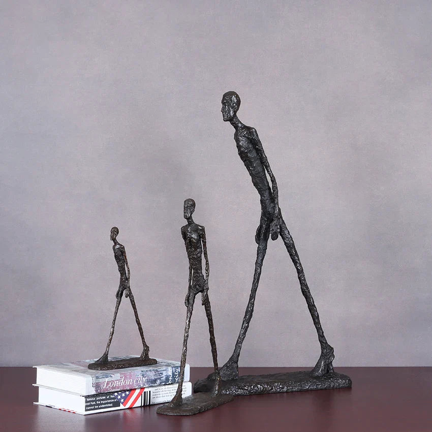 Giacometti Sculpture Bronze Walking Man Statue Replica Famous Abstract Skeleton Collection Figurine Home Decor