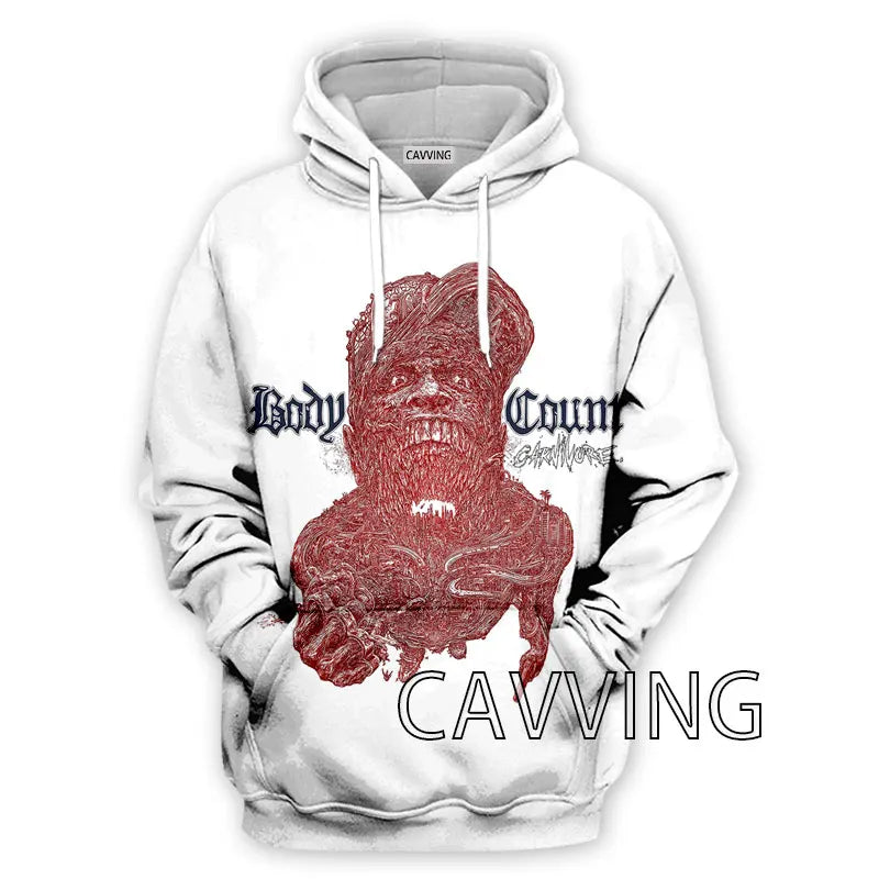 CAVVING 3D Printed Body Count Metal Hoodie: Ice-T Band Harajuku Streetwear for Men and Women - Premium Long-sleeve hoodie from Lizard Vigilante - Just $49.99! Shop now at Lizard Vigilante