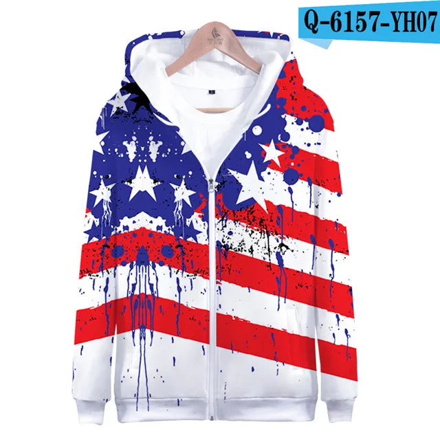 USA Flag Hoodies 3 to 14 Years Kids Hoody American Stars and Stripes Clothing Tops Boys Girls Sweatshirt Outerwear Jacket Children Clothes - Premium Long-sleeve hoodie from Lizard Vigilante - Just $39.99! Shop now at Lizard Vigilante