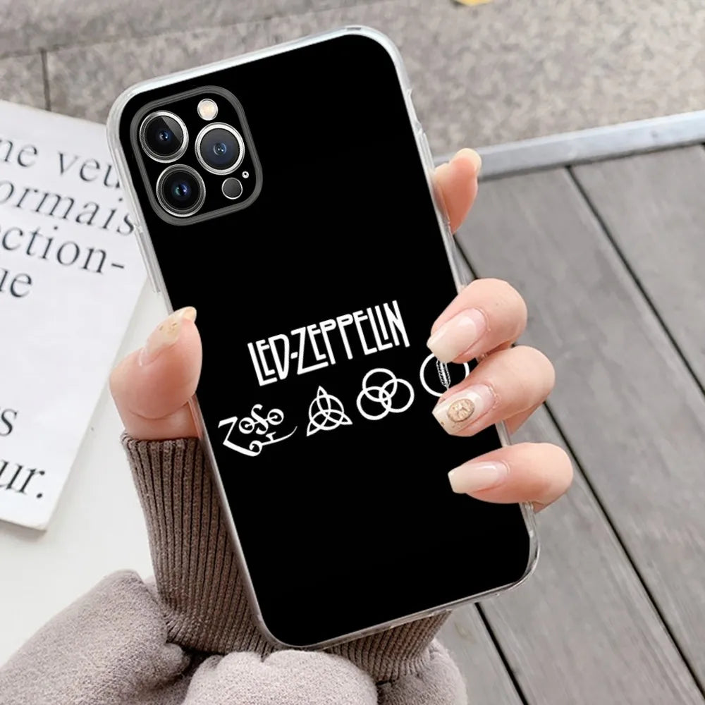 Led Zeppelin-Inspired Soft TPU Phone Case – Transparent Lightweight Protective Cover for iPhone 15, 14, 13, 12, 11, Pro, Mini & More - Premium cell phone case from Lizard Vigilante - Just $22.88! Shop now at Lizard Vigilante