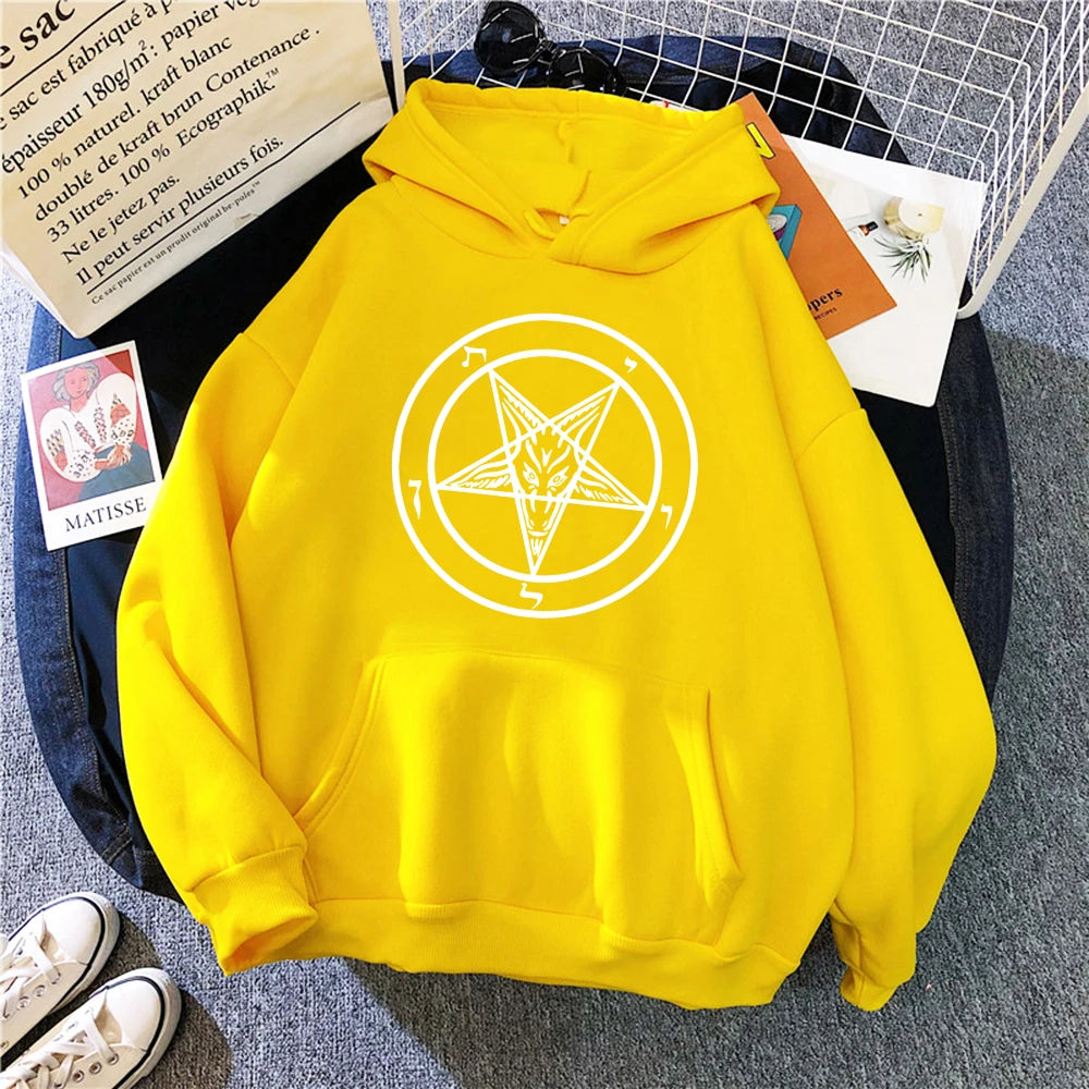 Pentagram Gothic Occult Satan Printed Women Hoodies All-match Street Style Female Pullover Casual Clothing Harajuku Unisex Tops - Premium hoodie from Lizard Vigilante - Just $39.99! Shop now at Lizard Vigilante