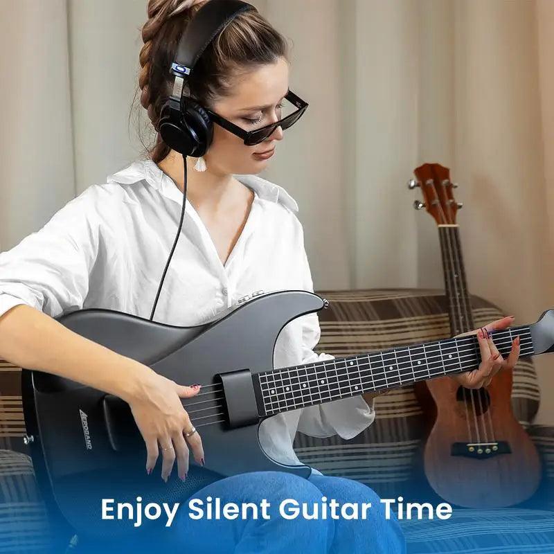 AeroBand Painless Guitar & Guitar Smart Silicone Strings Bluetooth And 8 Sounds USB MIDI Function For Adults Gift - Lizard Vigilante