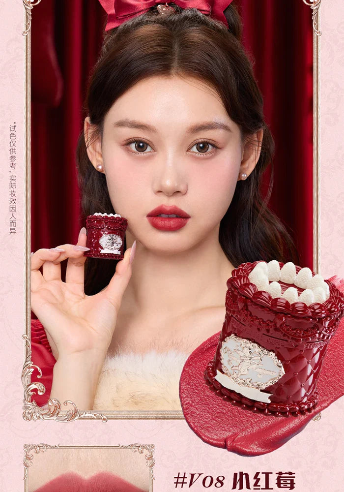 Flower Knows Strawberry Cupid Cake Lip Cream Lip Mud Matte Moisturizing Lipstick Silky Smooth Lip Makeup Professional Cosmetics