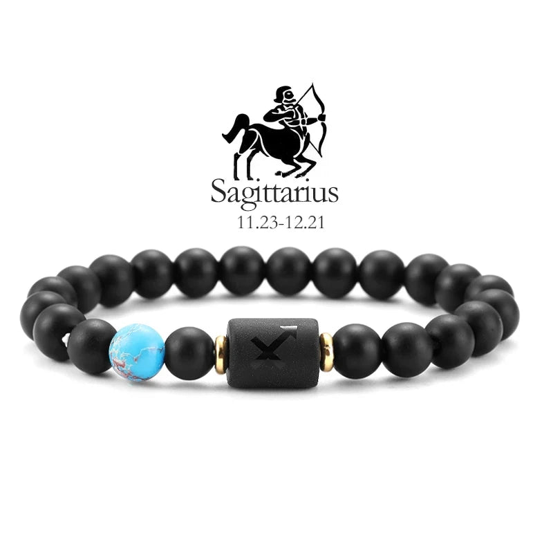 Zodiac Signs Natural Stone Bracelets Taurus Cancer Virgo Pisces Bracelets Ladies Men Couples Friendship Jewelry Gift Bracelet - Premium bracelet from Lizard Vigilante - Just $22.99! Shop now at Lizard Vigilante