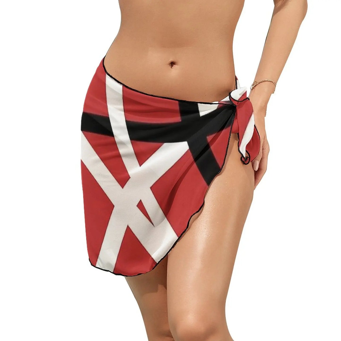 Van Halen Beach Bikini Cover Up Red Black Chiffon Wrap Skirts Women Printed Cover-Ups Cute Beach Wear - Premium cover up from Lizard Vigilante - Just $23.99! Shop now at Lizard Vigilante