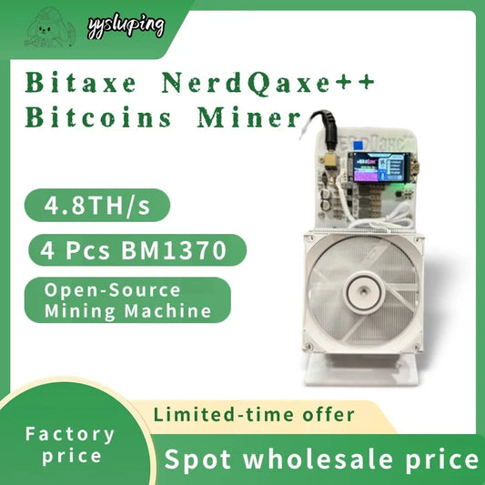Bitaxe NerdQaxe++ 4.8TH/s Bitcoin Miner With 4 BM1370 Asic Chips 68W 2.4G WiFi Open Source Mining Machine